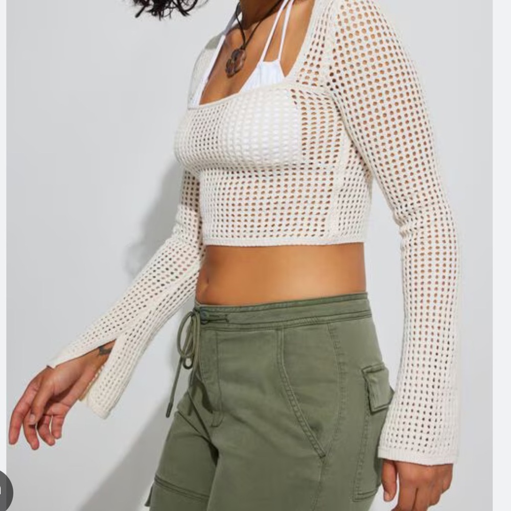 Garage Cream Open Knit Sweater